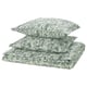Paisley-patterned bedding set in green/white, cotton-viscose blend, folded neatly.
