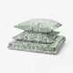 RODGERSIA Duvet cover and 2 pillowcases, green/white, 240x220/50x60 cm