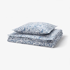 RODGERSIA Duvet cover and pillowcase, blue/white, 150x200/50x60 cm