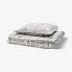 RODGERSIA Duvet cover and pillowcase, grey/white, 150x200/50x60 cm