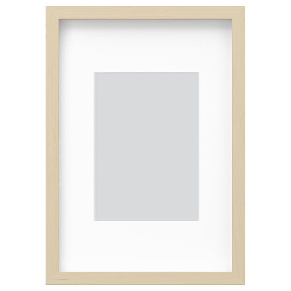 RÖDALM photo frame, light wood, rectangular, modern design with neutral mount, hangs or stands.