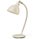 RÖDFLIK lamp, white, arched neck, adjustable shade, brass accents.