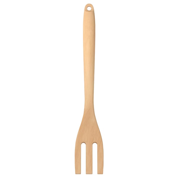 RÖRT wooden kitchen utensil. Natural beech. Spatula shape with fork tip.