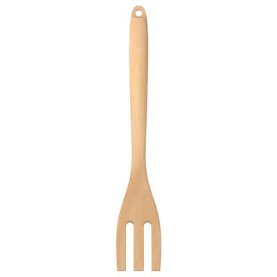 RÖRT wooden kitchen utensil. Natural beech. Spatula shape with fork tip.