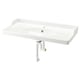 RUTSJÖN white ceramic sink, rectangular, wall-mounted, single faucet hole.