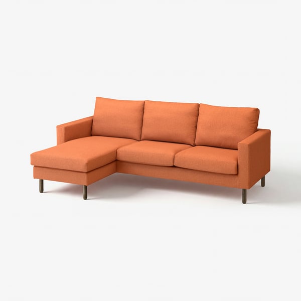 SALTSJÖBADEN 3-seat sofa with chaise longue, Tonerud red-brown
