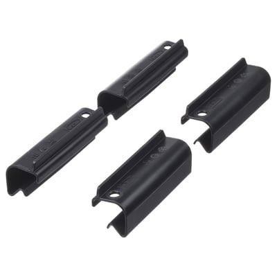 Three black plastic SAMLA clip locks, rectangular, designed for secure lid attachment on 45 and 65-liter boxes.