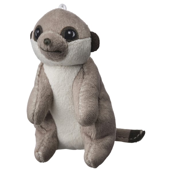 A stuffed grey and white SANDLÖPARE toy. It’s soft and made with recycled materials.