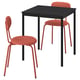 SANDSBERG Table and 2 chairs, black black/Remmarn red-brown red-brown, 67x67 cm