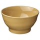 A yellow ceramic bowl with a smooth, round shape and glossy finish, perfect for serving food.