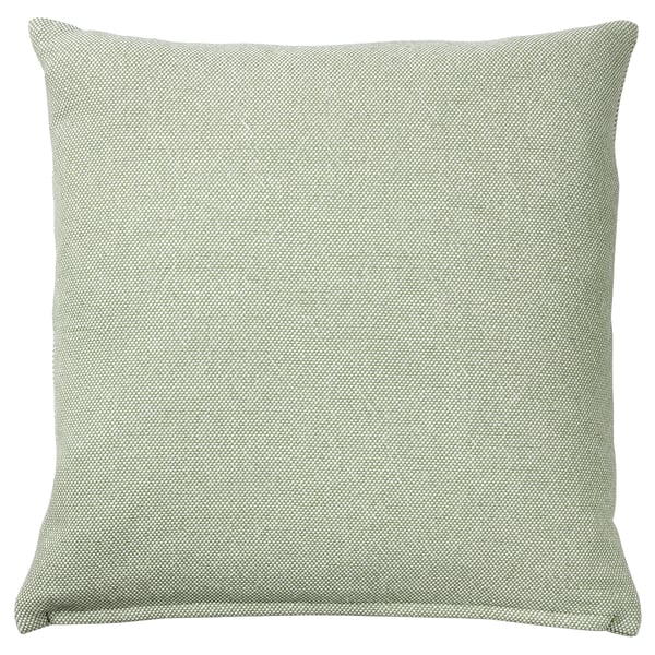 SANDTRAV cushion, grey-green, textured cotton, square shape, with zip.