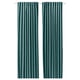 Two dark grey-turquoise SANELA curtains hang side by side, featuring a luxurious velvet texture and a multi-way header design.