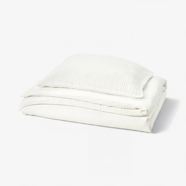 SCHERSMIN Duvet cover and pillowcase, white, 150x200/50x60 cm