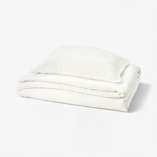 SCHERSMIN Duvet cover and pillowcase, white, 150x200/50x60 cm
