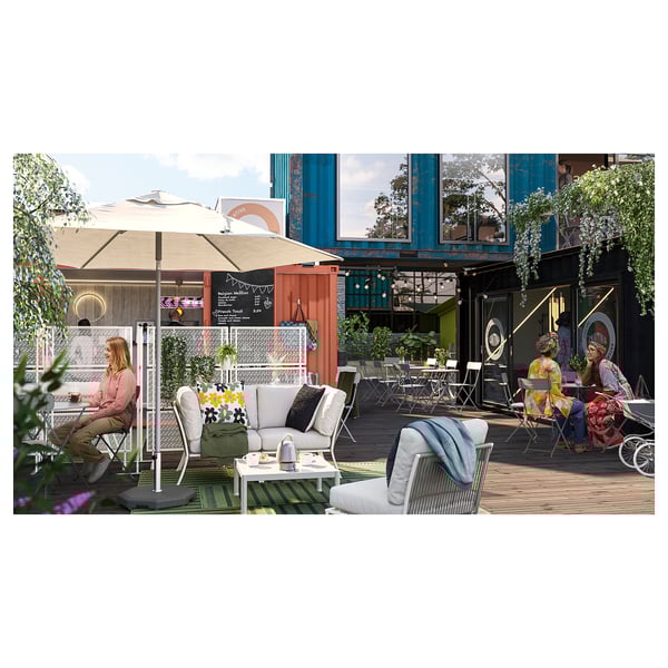 SEGERÖN Corner section, outdoor, white/beige