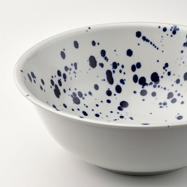 Blue-speckled bowl.