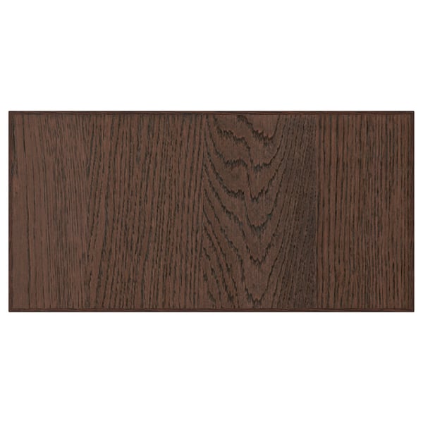 Dark brown wood panel with detailed grain pattern.