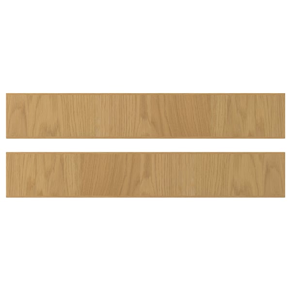 Two wood panels, light brown, rectangular, side by side, oak veneer, solid wood edge.