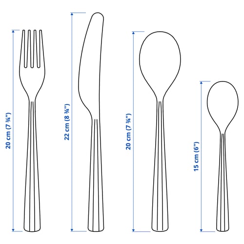 SJUGÄLSHAJ 24-piece cutlery set, stainless steel
