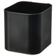 Black SKÅDIS storage container, square, minimal design, made of steel with epoxy coating, great for organising small items.