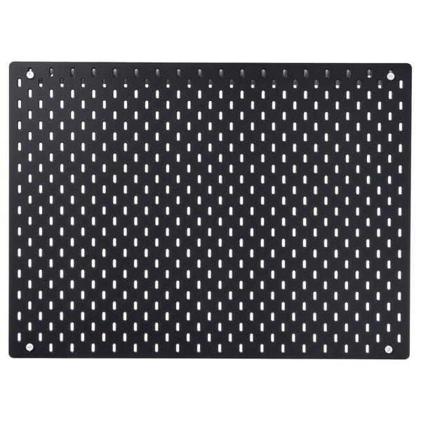 SKÅDIS black pegboard, rectangular, perforated design, wall-mountable, acrylic paint and fiberboard.