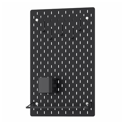 SKÅDIS Pegboard combination, black, 36x56 cm