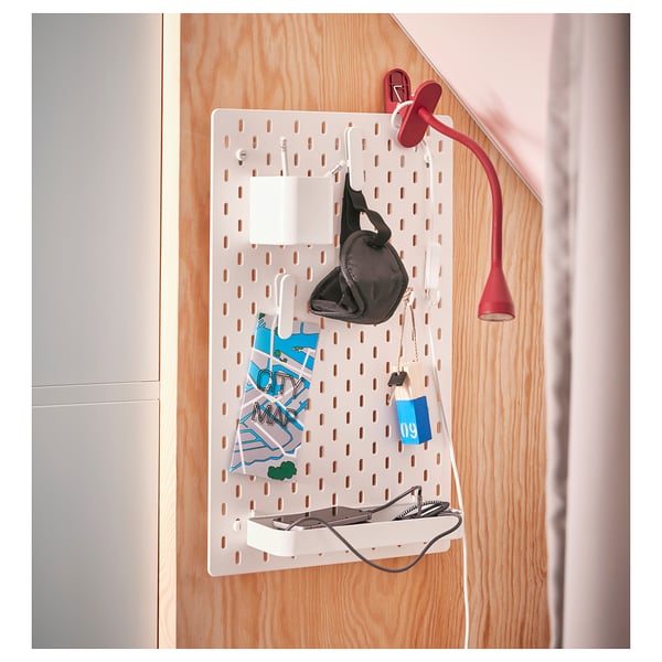 SKÅDIS Pegboard combination, white, 36x56 cm