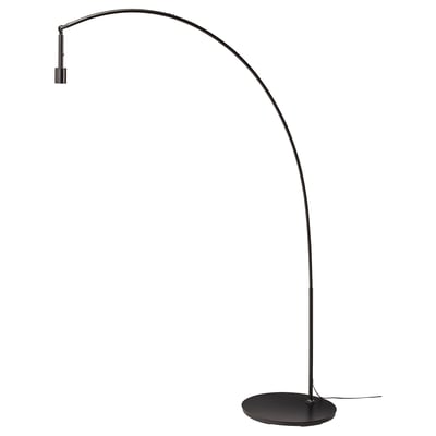 Black SKAFTET floor lamp with sleek, curved design.