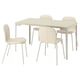 SKÅLSTA Table and 4 chairs, light grey-beige straight light grey-beige/Knäbäck beige tubular metal/light grey-beige, 140x80 cm