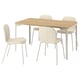 SKÅLSTA Table and 4 chairs, oak effect straight light grey-beige/Knäbäck beige tubular metal/light grey-beige, 140x80 cm
