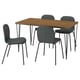 SKÅLSTA Table and 4 chairs, walnut effect hairpin black-grey/Knäbäck dark grey tubular metal/black-grey, 140x80 cm