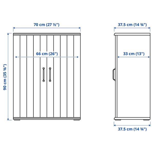 Illustration with measurements for the product: SKRUVBY.