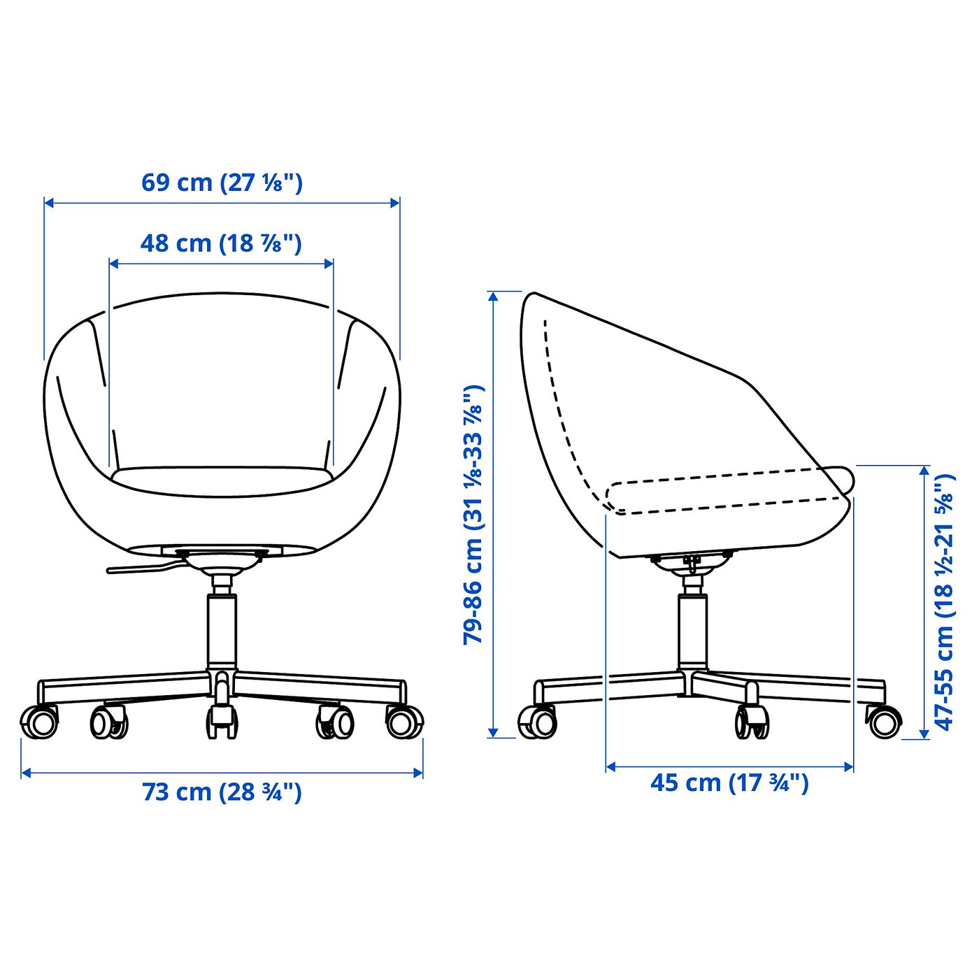 SKRUVSTA swivel chair, Ysane white - IKEA Lithuania