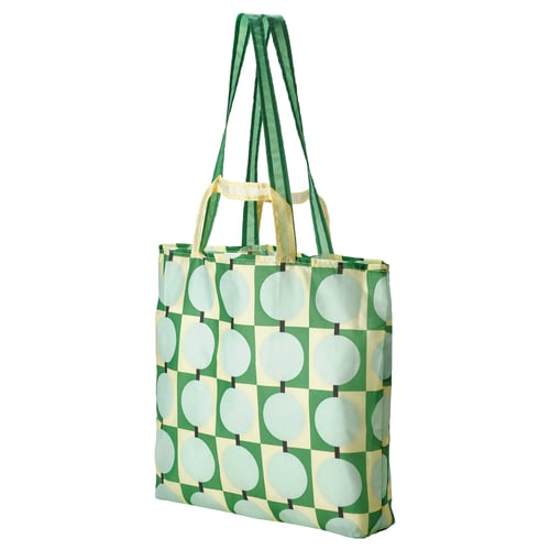 SKYNKE Carrier bag, pale yellow/multicolour, 45x36 cm