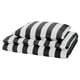 SLÅNHÖSTMAL bedding - black & white striped duvet & pillow set, rectangular with crisp stripes.