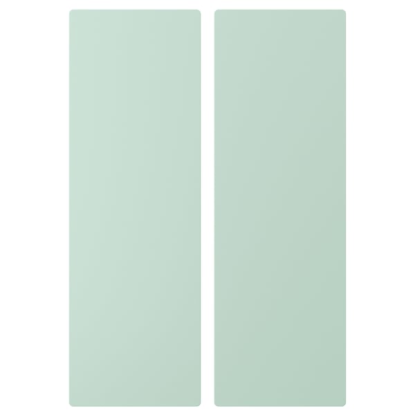 Two vertical light green rectangles side by side, representing SMÅSTAD storage doors.
