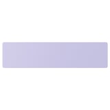 Lavender-colored rectangular box, smooth finish, fits drawer. Made from fiberboard.