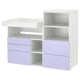 The SMÅSTAD unit white and lilac drawers, with open shelves for storage, perfect for a nursery or childs room.