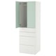 SMÅSTAD / PLATSA Wardrobe, white light green/with 4 drawers, 60x57x181 cm