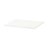 Flat white rectangular tabletop, simple design.