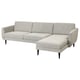 SMEDSTORP sofa: modern retro design, light grey, soft cushions, cone legs.