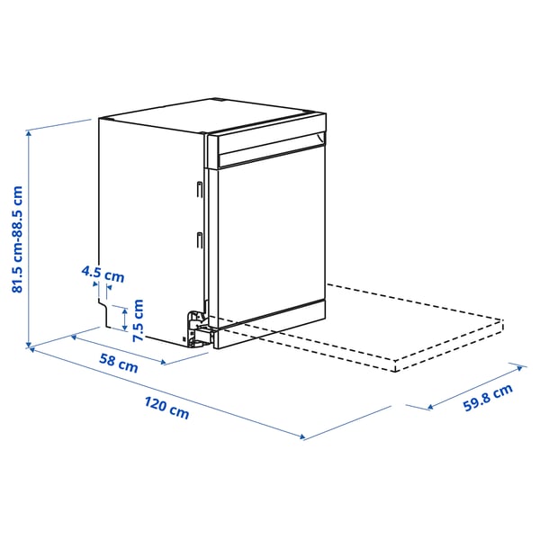 Illustration with measurements for the product: SÖDERBODA.