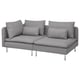 A modern grey SÖDERHAMN sectional sofa with loose cushions and slim design.