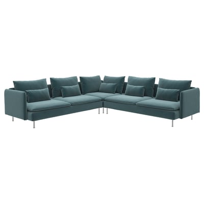 SÖDERHAMN Corner sofa, 6-seat, Alhamn dark grey-blue