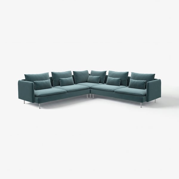 SÖDERHAMN Corner sofa, 6-seat, Alhamn dark grey-blue