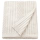 SÖRBYSKOGEN blanket, white, knitted, 100% recycled polyester, warm & cosy.