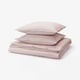 SOLFIBBLA Duvet cover and 2 pillowcases, white red/stripe, 200x200/50x60 cm