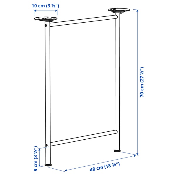 Illustration with measurements for the product: SPÄND.
