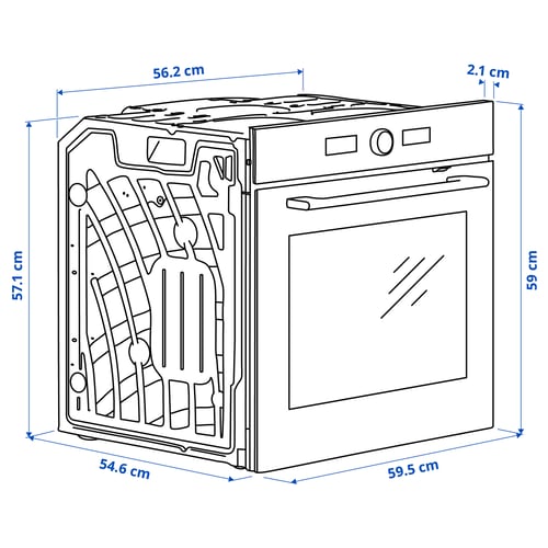 SPJUTBO True fan oven, Grill function black/IKEA 500