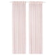 Pair of light pink curtains with rod pocket, simple design.